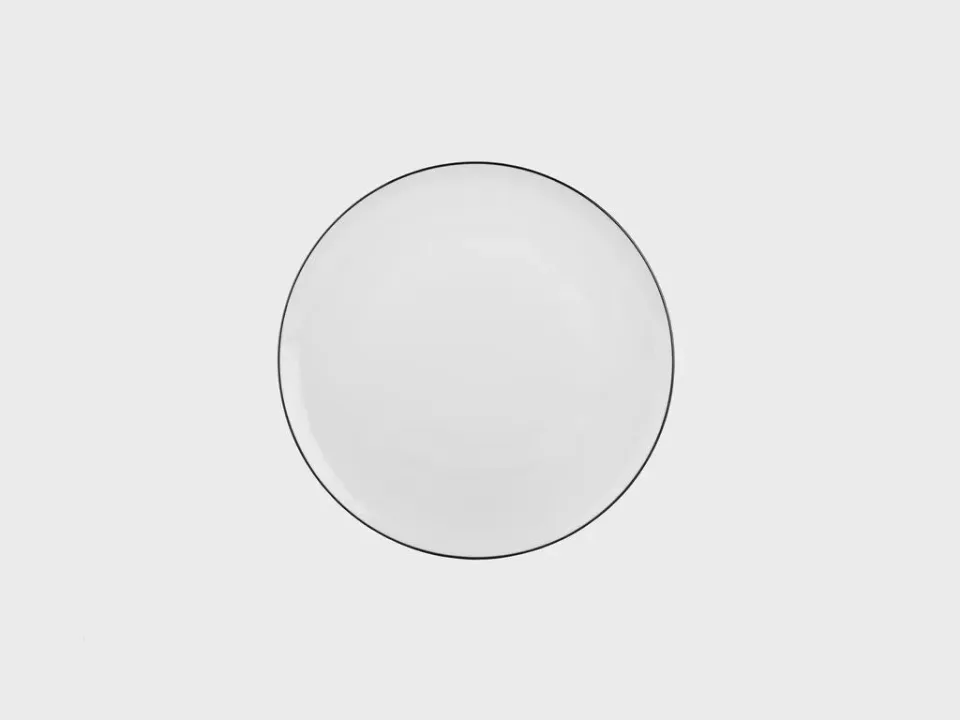 Nymphenburg Lotos Coupe tallerken 19 cm sort kantrand