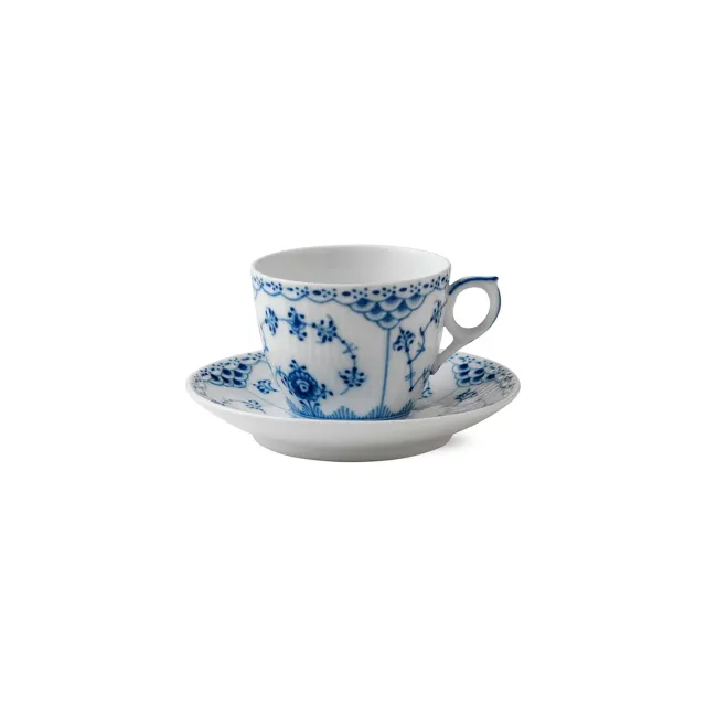 Kgl. Porcelæn Musselmalet Halvblonde kop 17 cl underkop