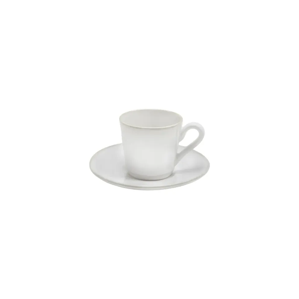 Costa Nova Beja kaffekop med underkop hvid