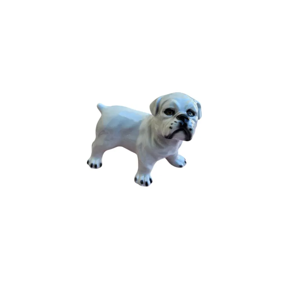 Les Ottomans Bulldog keramikfigur håndmalet britisk bulldog