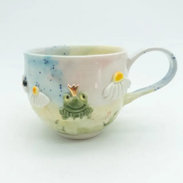 A for Anette Keramik kop med blomster og insekter porcelæn
