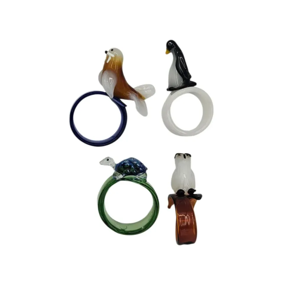 Les Ottomans 03 servietringe 4 stk glas dyr