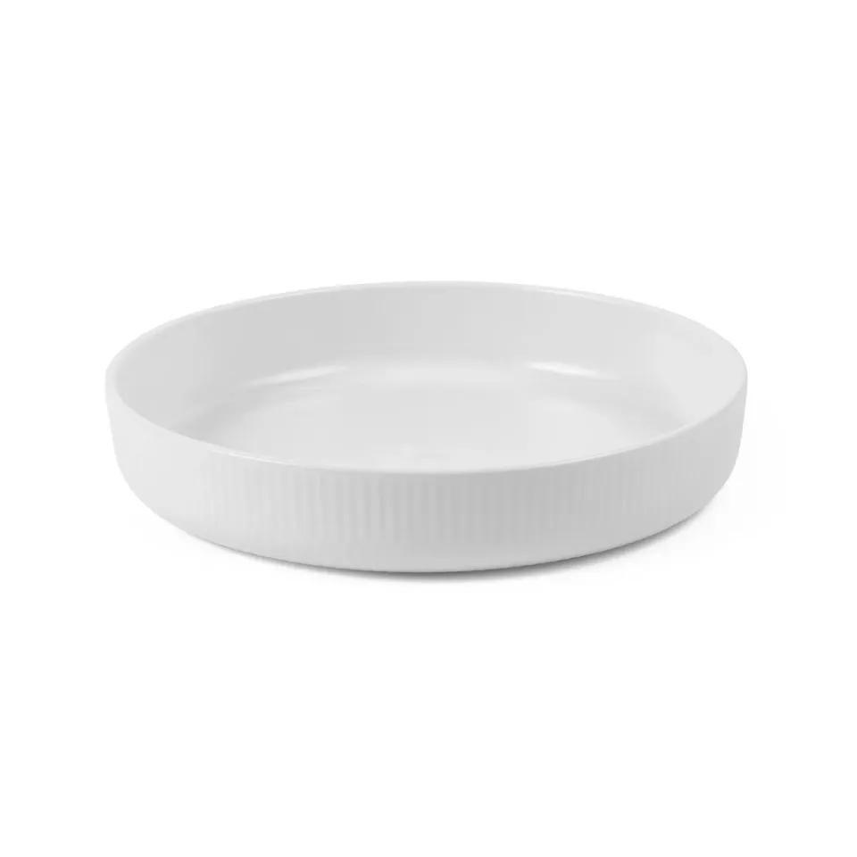 Kgl. Porcelæn Hvid Riflet ovnfast fad 27 cm hvidt porcelæn