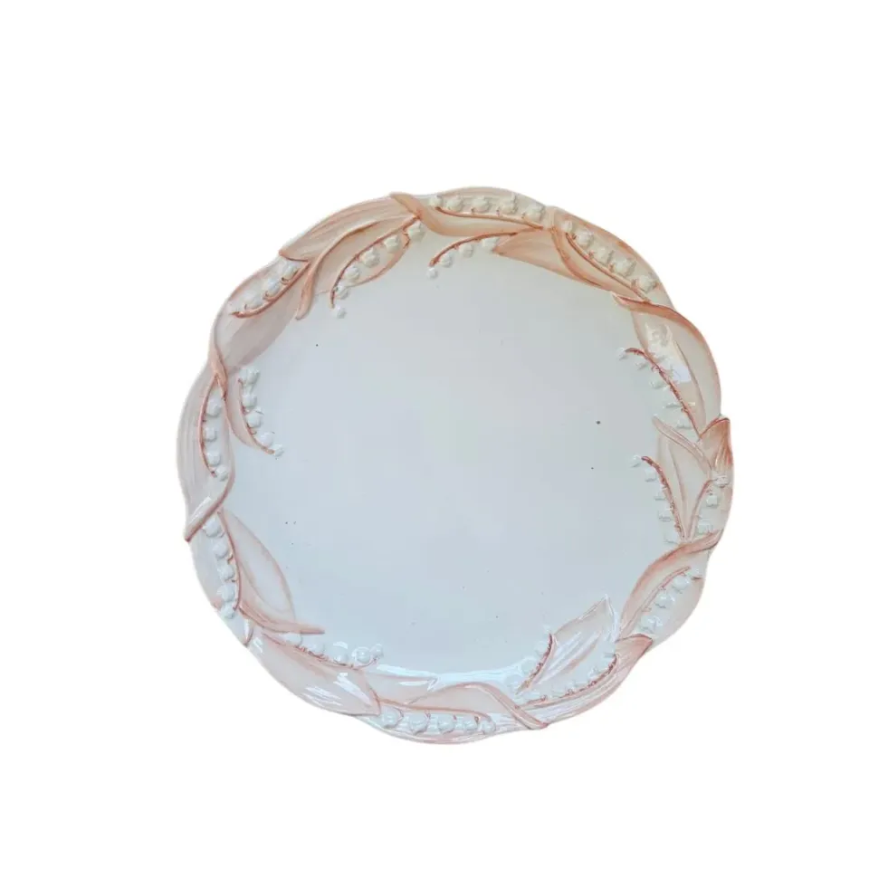 Les Ottomans Lily of the Valley tallerken rosa keramik