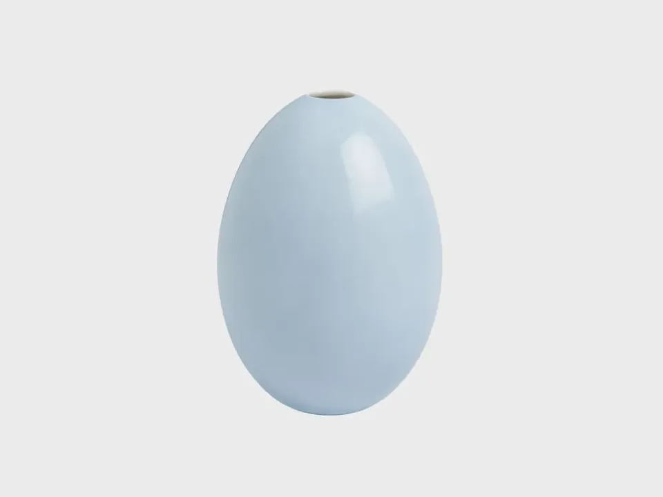 Nymphenburg Eivase vase M isblå silkematt