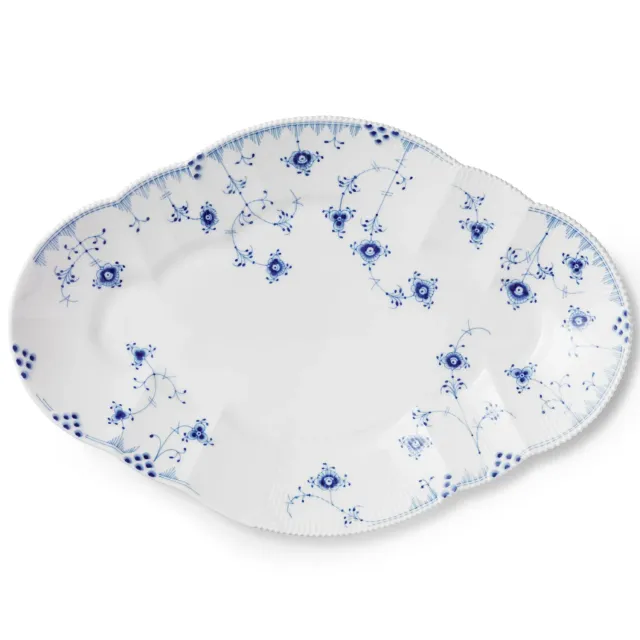 Kgl. Porcelæn Blå Elements fad 49 cm ovalt
