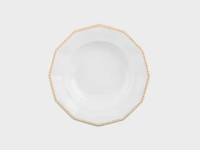 Nymphenburg Perl Gold dyb tallerken 25 cm perlerand