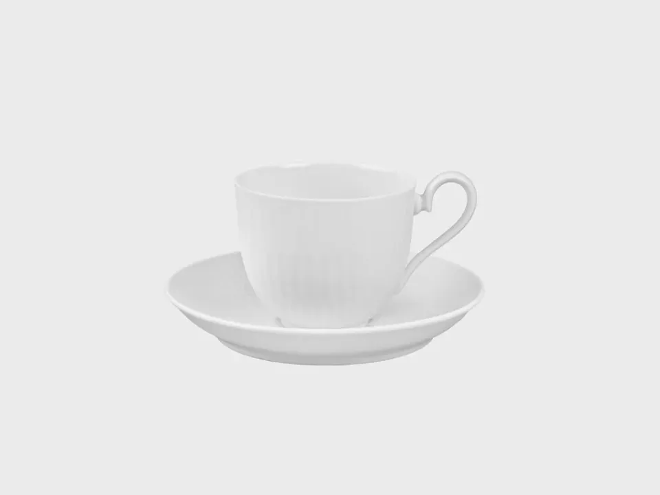 Nymphenburg Orion espressokop hvid biskuit mat