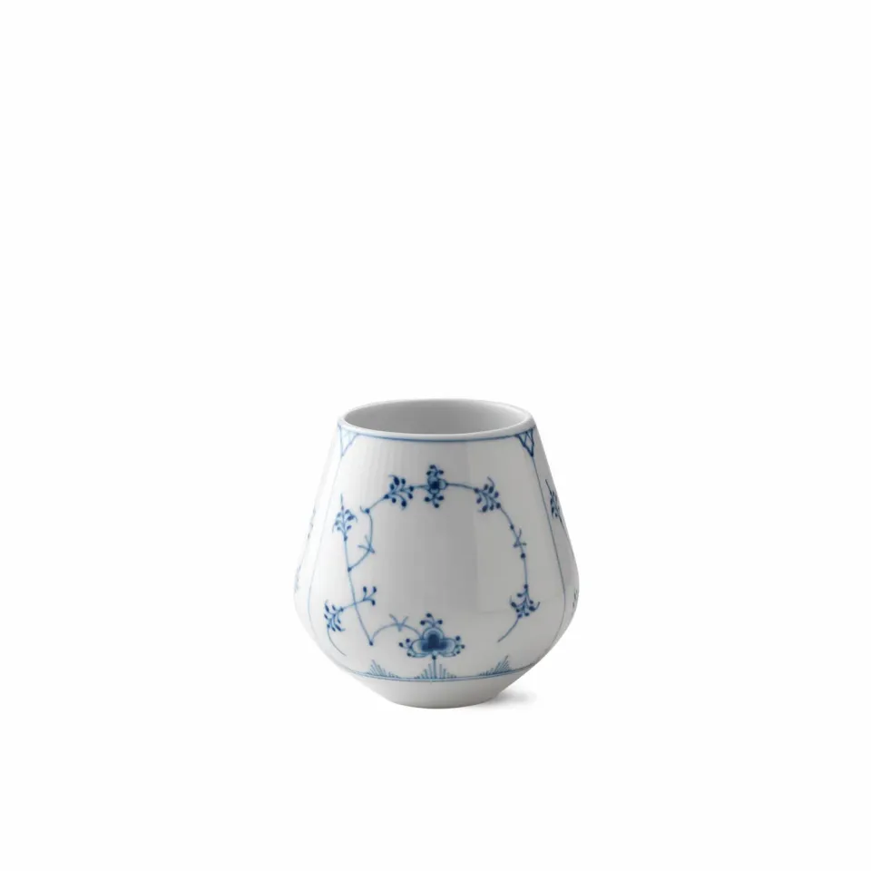 Royal Copenhagen Musselmalet Riflet vase 12 cm porcelæn