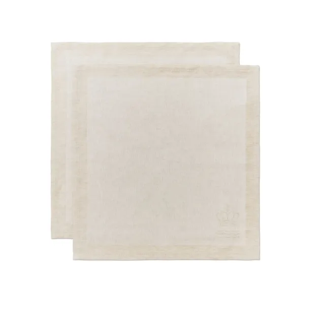 Kgl. Porcelæn Waves serviet råhvid 45x45 2 stk