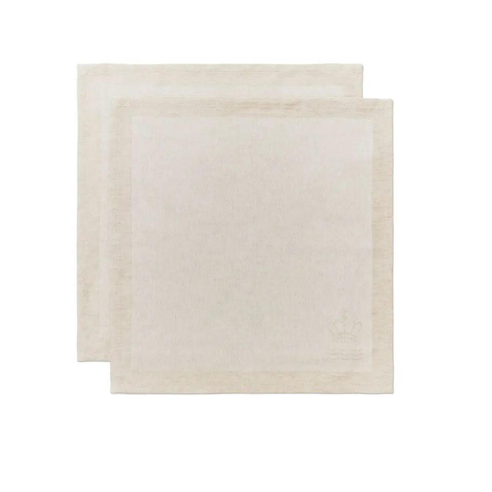 Kgl. Porcelæn Waves serviet råhvid 45x45 2 stk