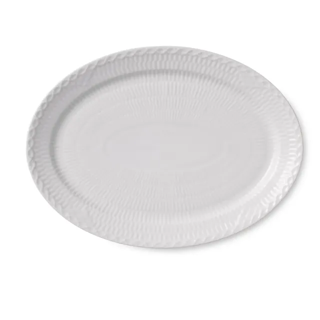 Kgl. Porcelæn Hvid Halvblonde fad 28 cm serveringsfad hvid