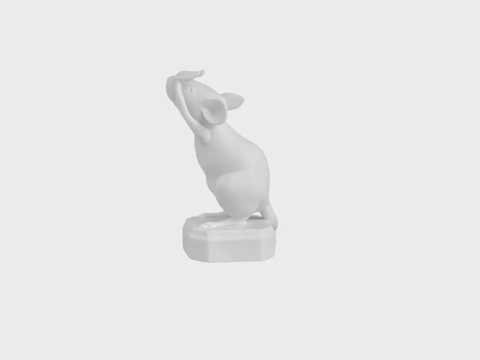 Nymphenburg Karl mus porcelænsfigur biskvit hvid