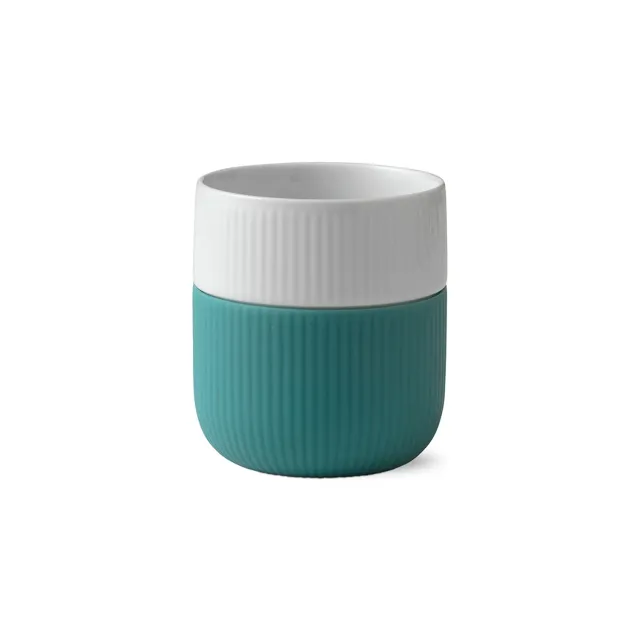 Kgl. Porcelæn Riflet Contrast krus Opal 35 cl grøn