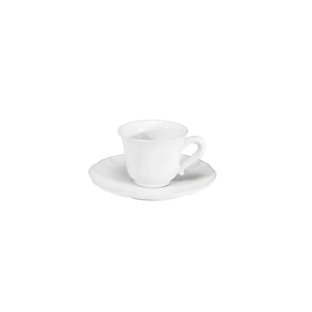 Costa Nova Alentejo kaffekop med underkop hvid blank