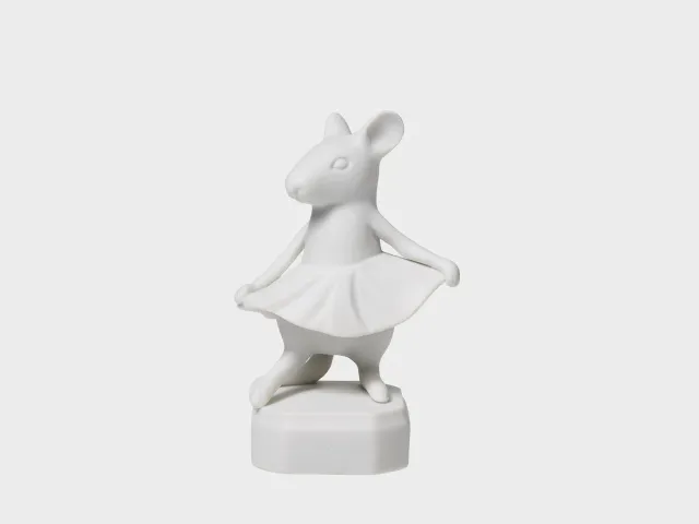 Nymphenburg Maus Emilie Ballerina musefigur 8 cm hvid