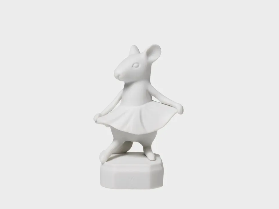 Nymphenburg Maus Emilie Ballerina musefigur 8 cm hvid