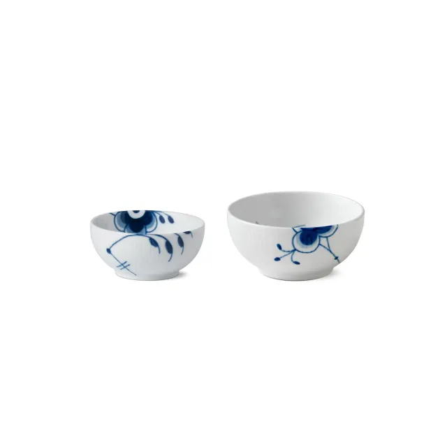 Kgl. Porcelæn Blå Mega Riflet skål 24+47 cl 2 stk porcelæn