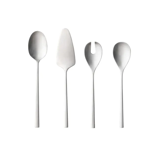 Costa Nova Vela serveringssæt 4 dele brushed silver