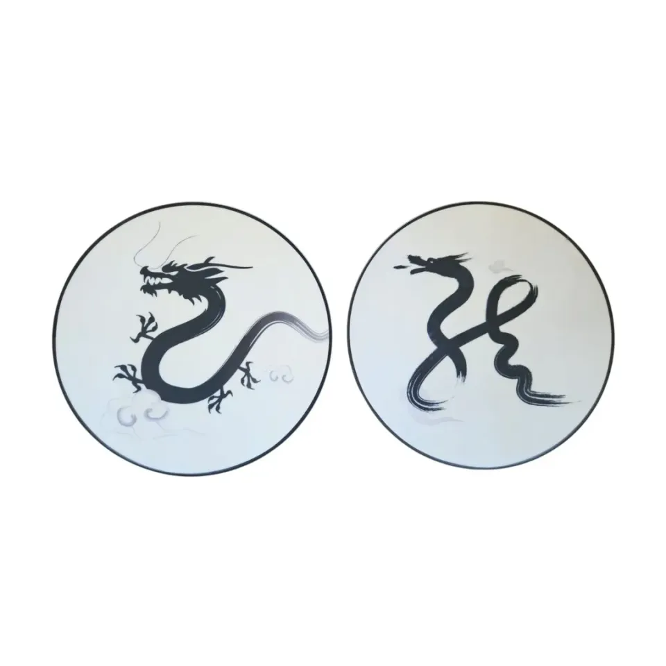 Les Ottomans Drago tallerkener porcelæn drage 2 stk
