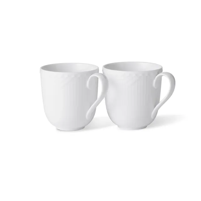 Kgl. Porcelæn Hvid Halvblonde kop 37 cl 2 stk blondekant