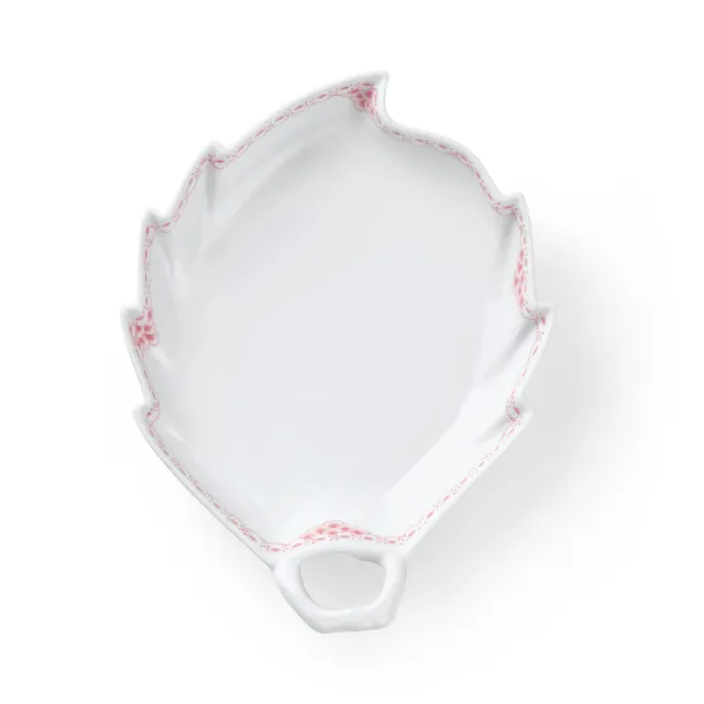 Kgl. Porcelæn Koral Blonde fad bladformet 23 cm