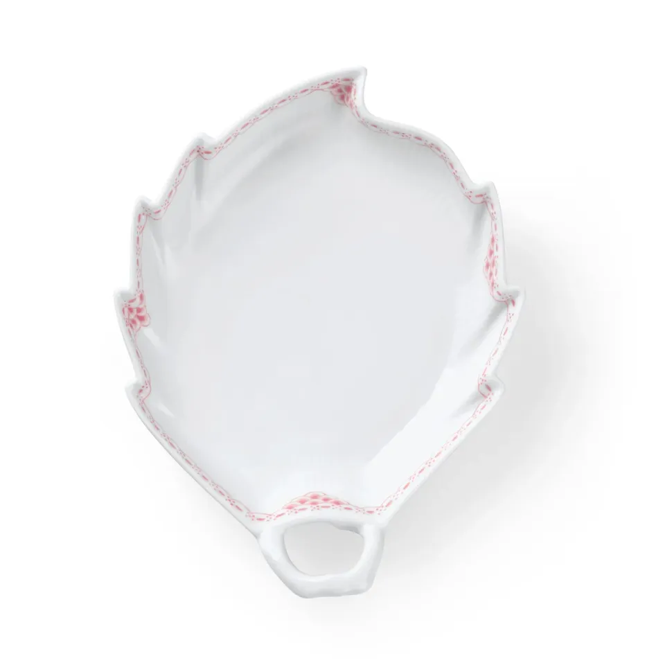 Kgl. Porcelæn Koral Blonde fad bladformet 23 cm