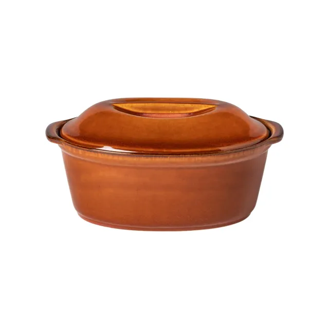 Costa Nova Poterie oval gryde med låg karamel stentøj