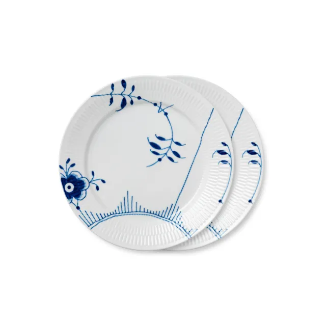 Royal Copenhagen Blå Mega Riflet tallerken 27 cm 2 stk nr 2
