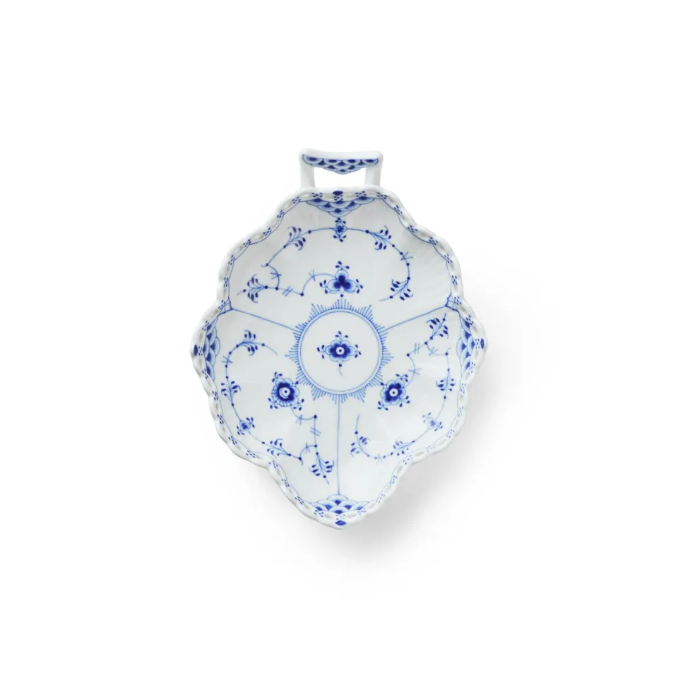 Royal Copenhagen Musselmalet Helblonde fad bladformet 18,5 cm porcelæn