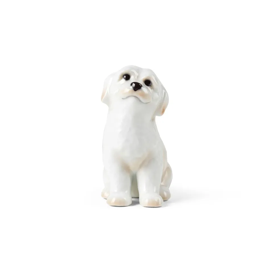 Kgl. Porcelæn Juleplattefigur 2024 hund 10,5 cm blå