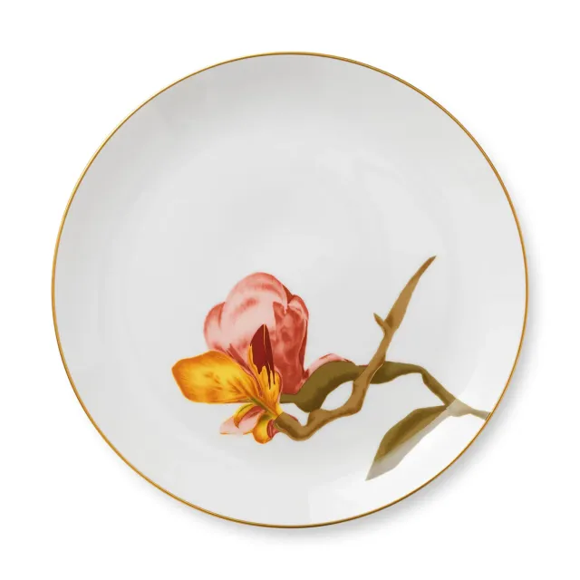 Kgl. Porcelæn Flora Magnolia tallerken 27 cm blomstret