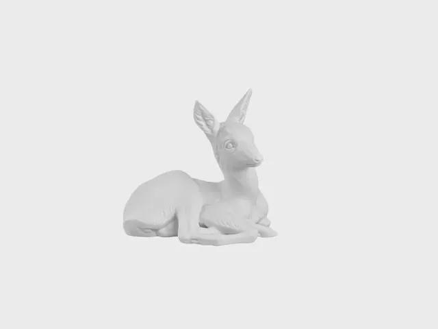 Nymphenburg rådyr porcelænsfigur hvid biskuit