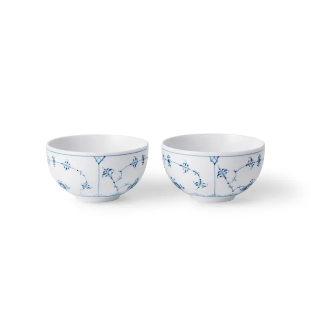 Kgl. Porcelæn Musselmalet Riflet skål 35 cl 2 stk håndmalet