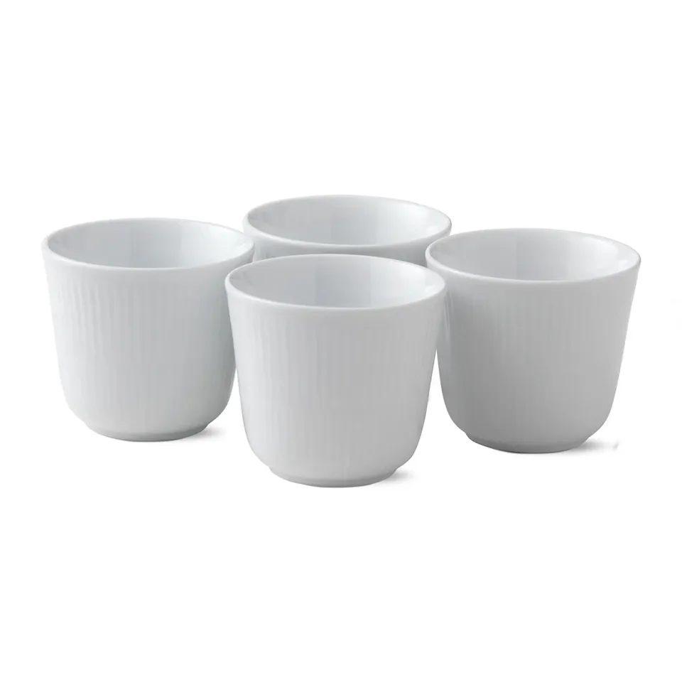 Kgl. Porcelæn Hvid Riflet termokrus 26 cl 4 stk hvid