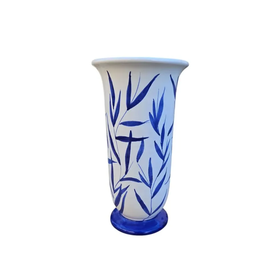 Les Ottomans Bambus vase håndmalet keramik