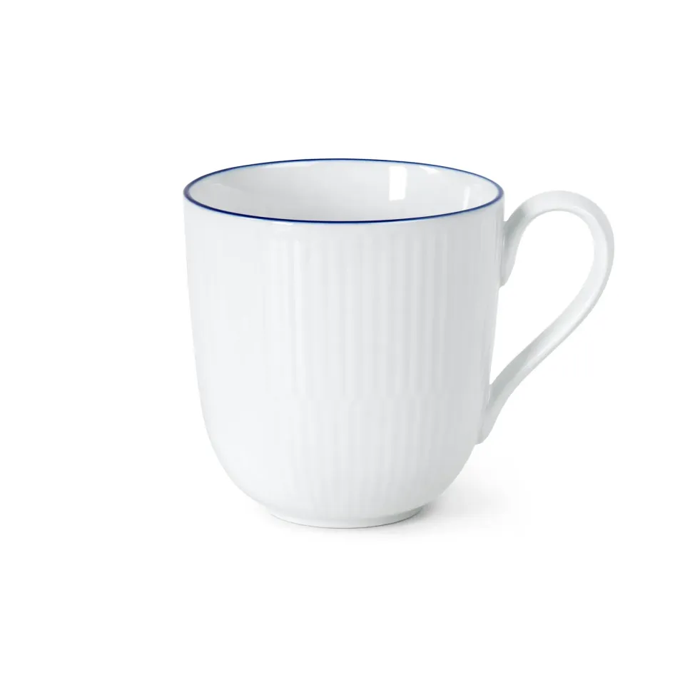 Kgl. Porcelæn Blueline kop 37 cl hvid med blå streg