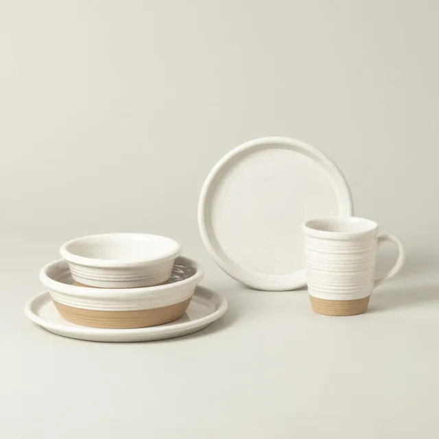 Costa Nova Scotia 5-Piece Dinnerware Set stel Vanilla Beige