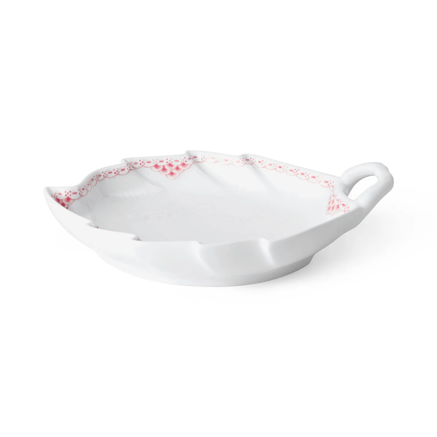 Kgl. Porcelæn Koral Blonde fad bladformet 23 cm