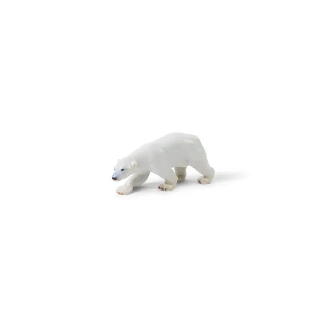 Kgl. Porcelæn Miniature Isbjørn figur 6 cm håndmalet