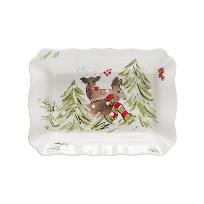 Costa Nova Deer Friends Rectangular Baker ovnfad hvid