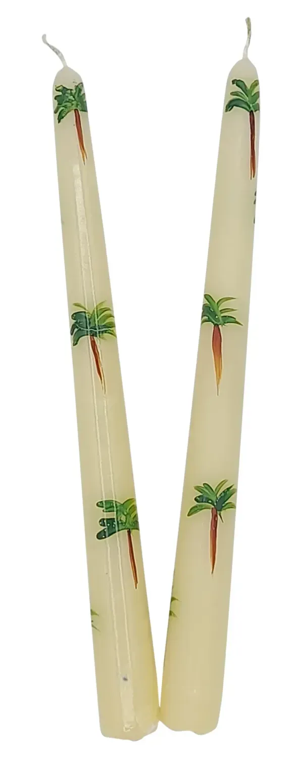 Les Ottomans Palm CAN02 lys 2 stk håndmalede palme