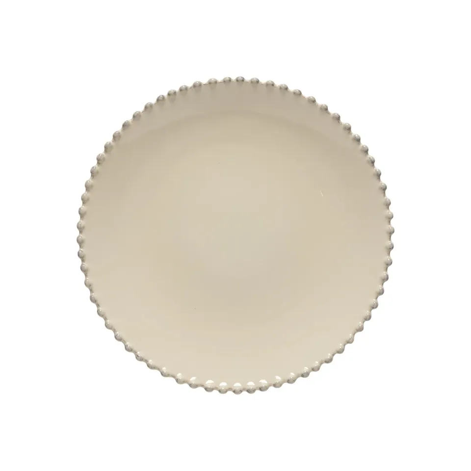 Costa Nova Pearl middagstallerken creme stentøj blank