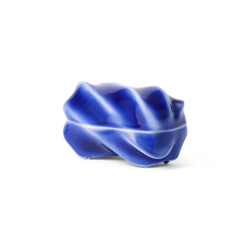 Kgl. Porcelæn Kontur bonbonniere 14 cm blå