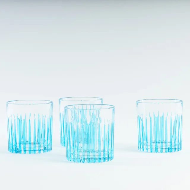 Les Ottomans CGT02 tumbler glas blå sæt 4 stk håndmalet