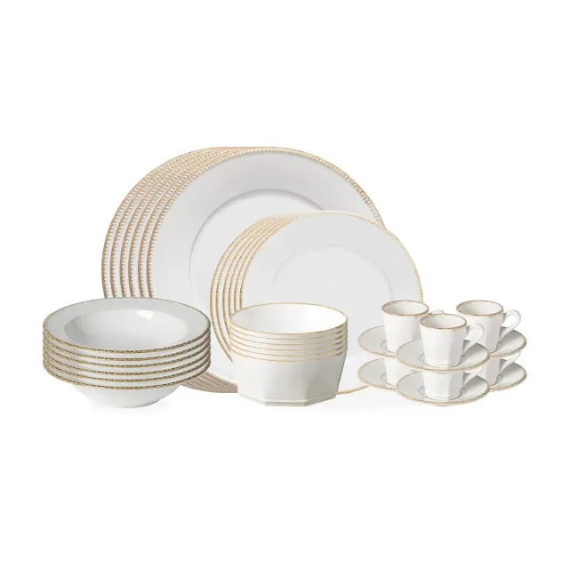 Costa Nova Luzia stel 30 dele Cloud White stentøj blank