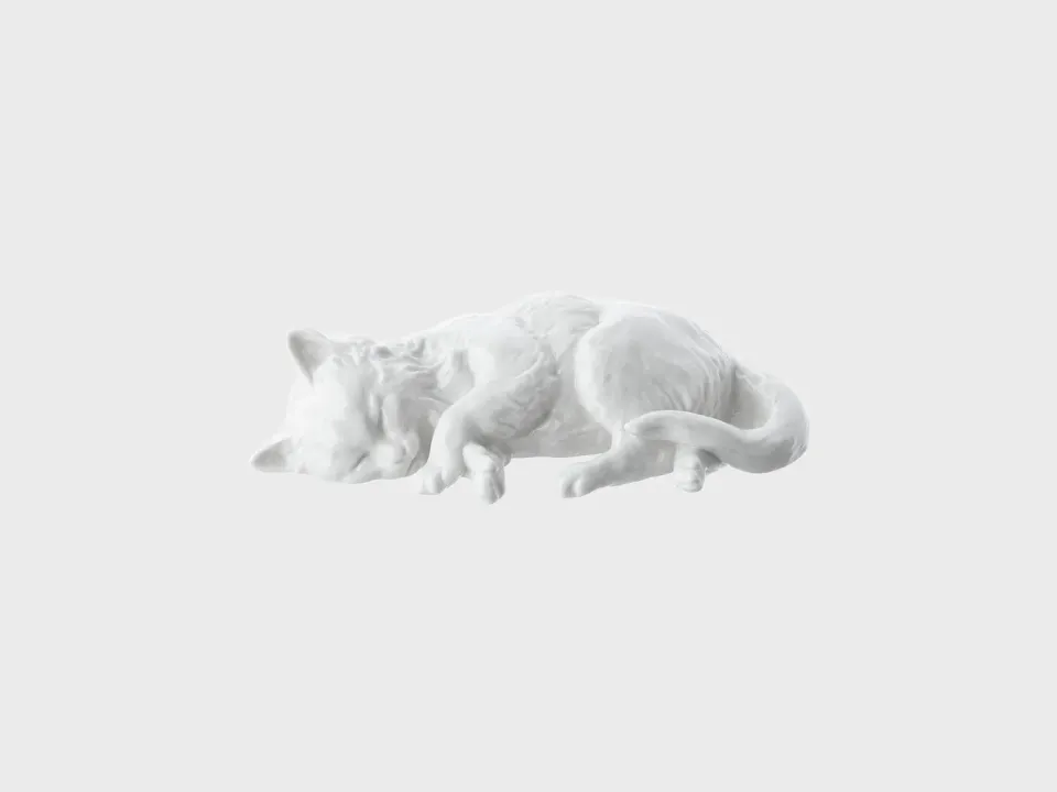 Nymphenburg Kat kattefigur elfenben glaseret