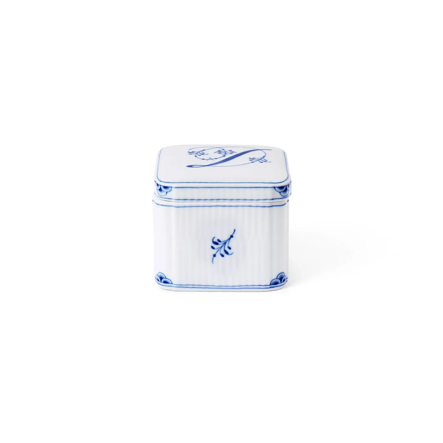 Kgl. Porcelæn Alfabet bonbonniere D 13 cl porcelæn