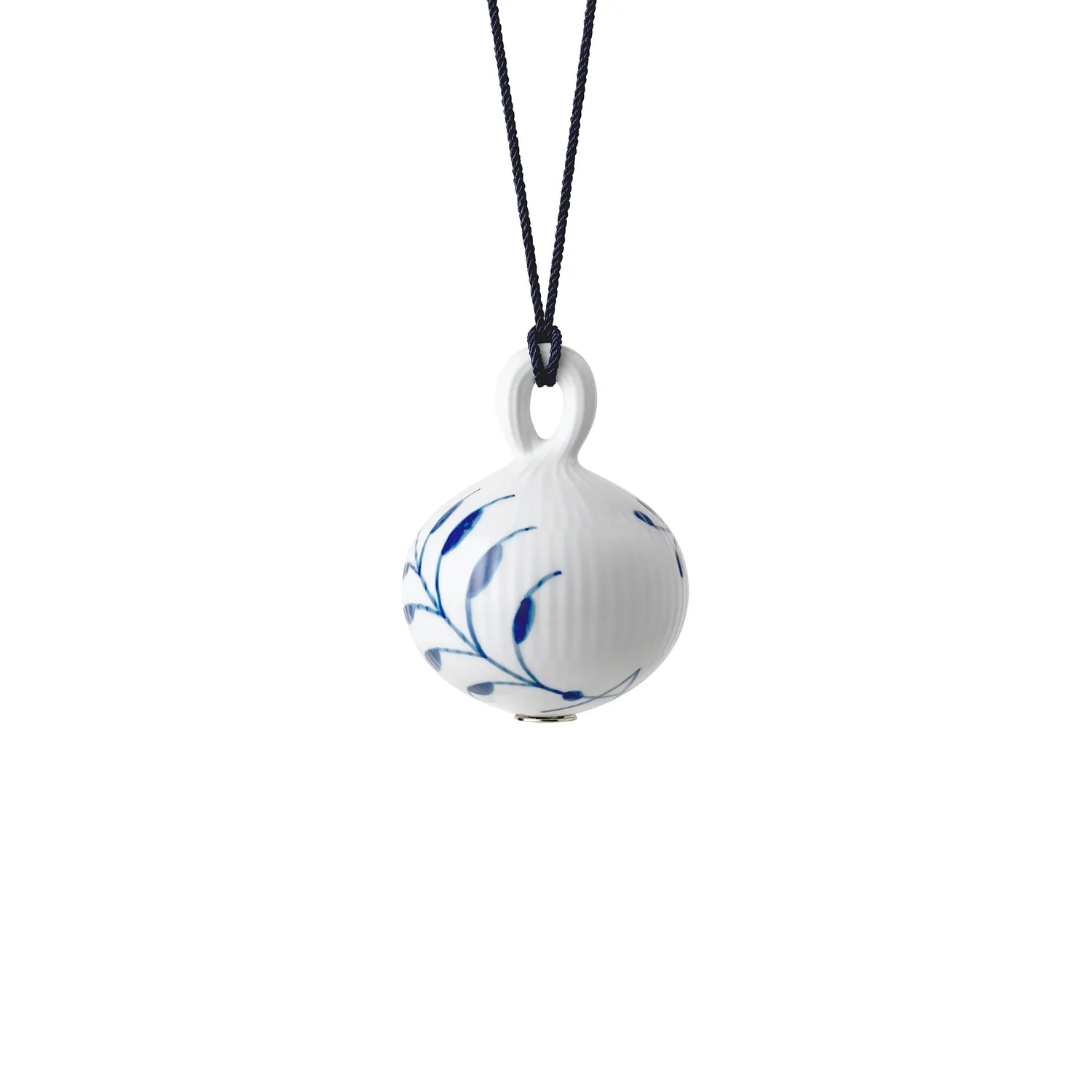 Kgl. Porcelæn Blå Mega Riflet julekugle 9,5 cm nr. 1