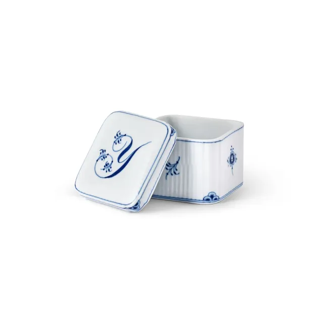 Kgl. Porcelæn Alfabet bonbonniere Y 13 cl porcelæn